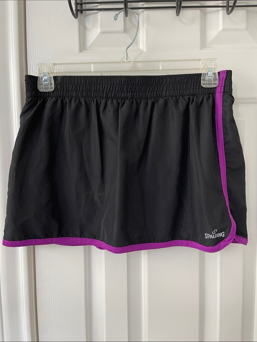 Spalding Black Athletic Skort with Purple Trim